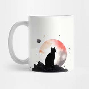 Cat Lover kitty with sun background Mug